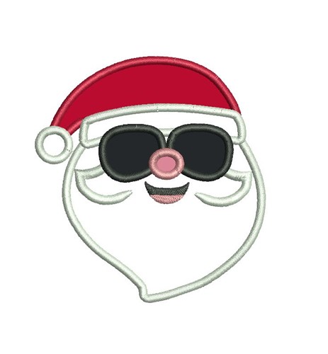Santa Sunglasses Machine Embroidery Design