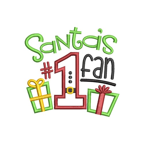 Santas Fan Machine Embroidery Design