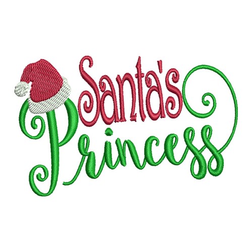 Santas Princess Machine Embroidery Design