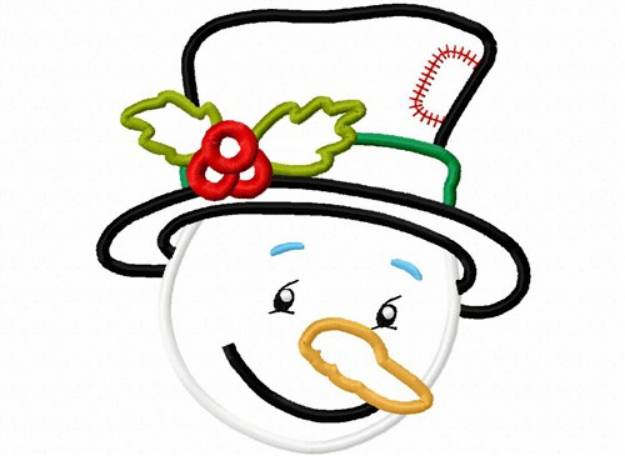 Picture of Snowman Holly Applique Machine Embroidery Design