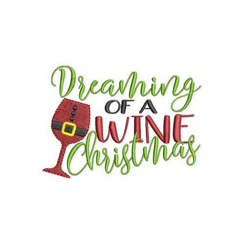 Wine Christmas Machine Embroidery Design