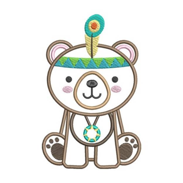Picture of Tribal Bear Applique Machine Embroidery Design