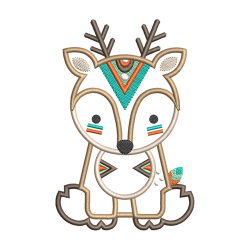 Tribal Deer Machine Embroidery Design