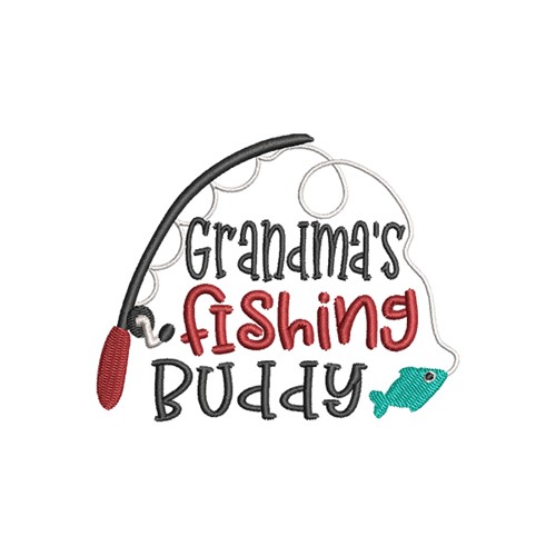 Grandmas Fishing Buddy Machine Embroidery Design