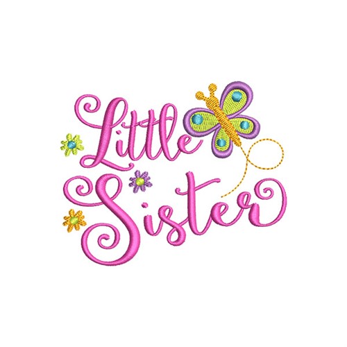 Little Sister Butterfly Machine Embroidery Design