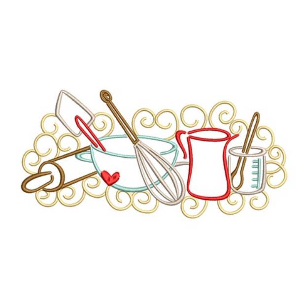 Picture of Kitchen Scroll Machine Embroidery Design