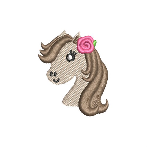 Mini Horse Head Machine Embroidery Design