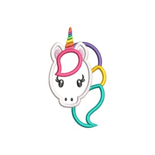 Picture of Rainbow Unicorn  Machine Embroidery Design