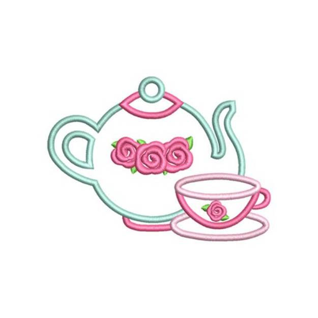 Picture of Teapot & Cup Machine Embroidery Design
