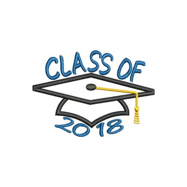 Picture of Class Of 2018 Cap Machine Embroidery Design