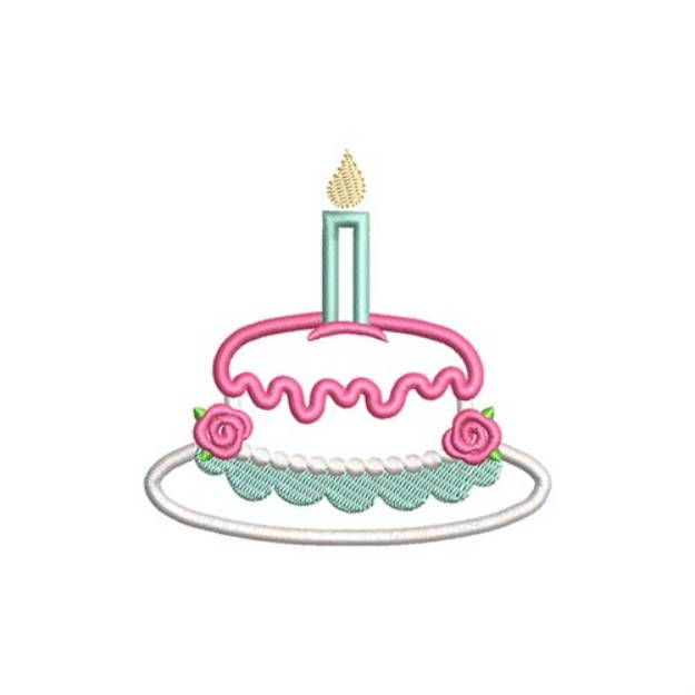 Picture of Birthday Cake Machine Embroidery Design