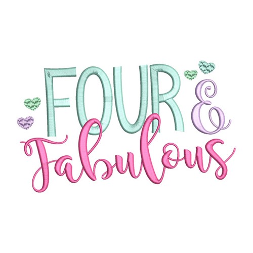 Four & Fabulous Machine Embroidery Design
