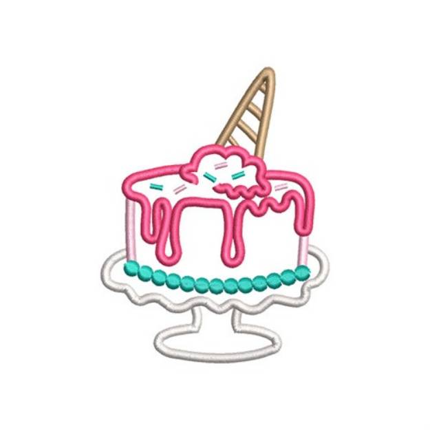 Picture of Ice Cream Cake Machine Embroidery Design