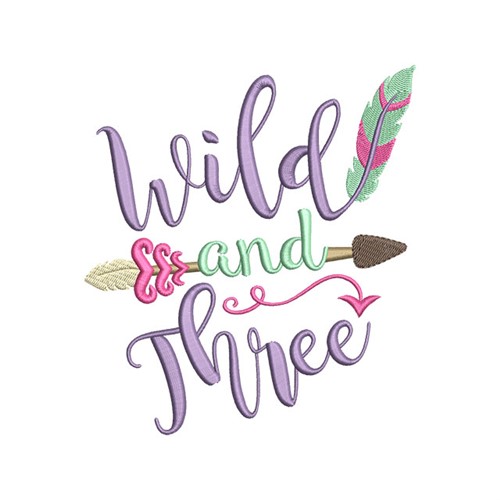 Wild and Three Machine Embroidery Design