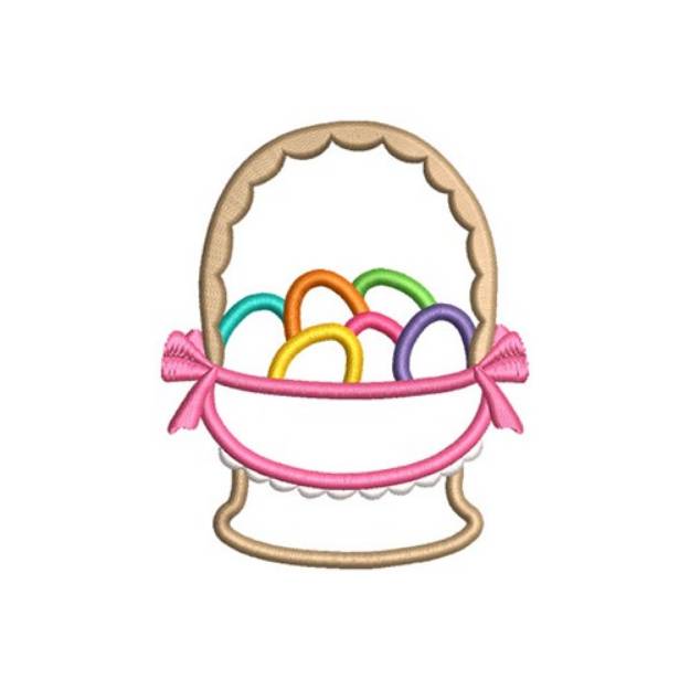 Picture of Applique Egg Basket Machine Embroidery Design