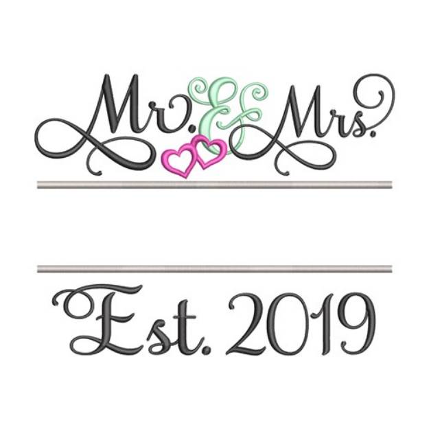 Picture of Mr and Mrs 2019 Machine Embroidery Design