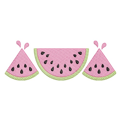 Sketch Fill Watermelon Border Machine Embroidery Design