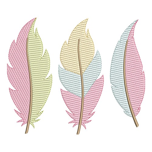 Sketch Fill Feathers Machine Embroidery Design