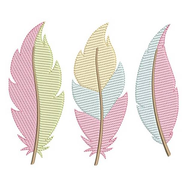 Picture of Sketch Fill Feathers Machine Embroidery Design