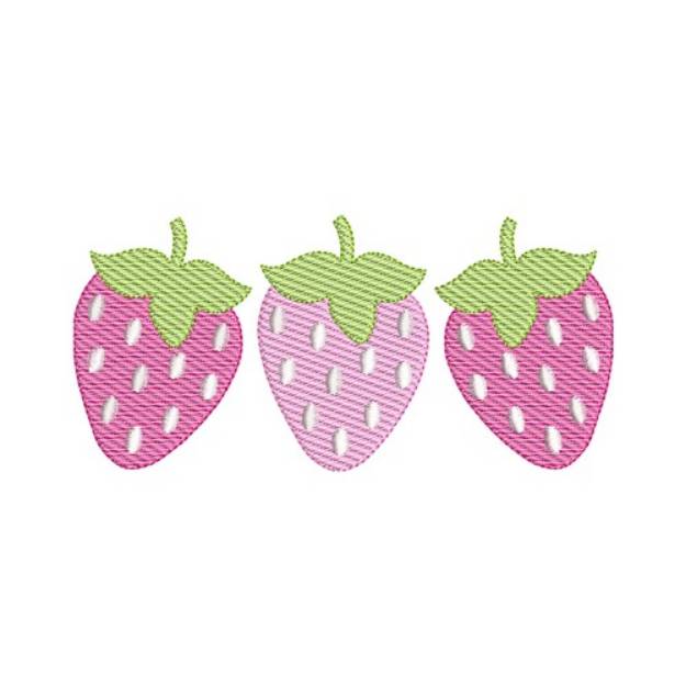 Picture of Sketch Fill Strawberries Machine Embroidery Design