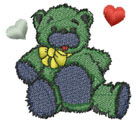 BEAR WITH HEARTS Machine Embroidery Design
