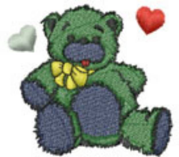 Picture of BEAR WITH HEARTS Machine Embroidery Design
