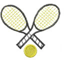 TENNIS RACKETS WITH BALL Machine Embroidery Design