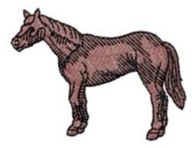 Picture of HORSE STANDING Machine Embroidery Design