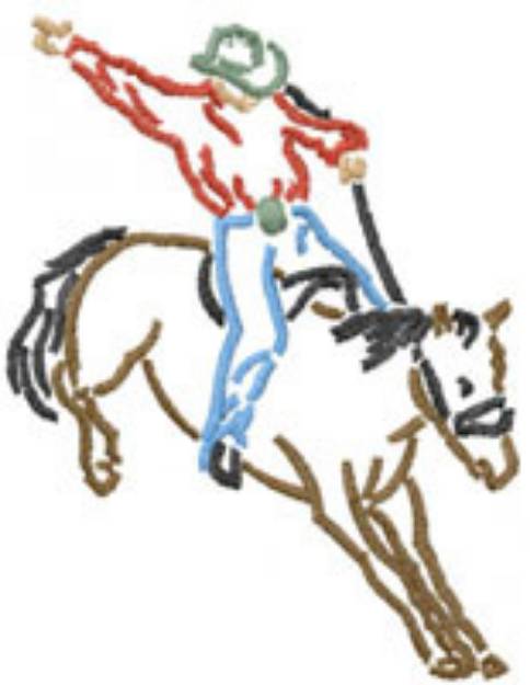 Picture of Bucking Bronco Machine Embroidery Design