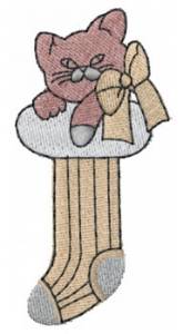 Picture of Kitten Stocking Machine Embroidery Design