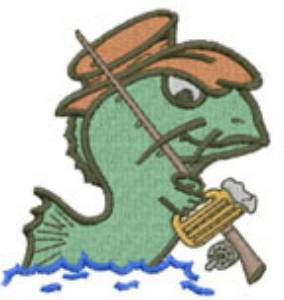 Picture of CATFISHERMAN Machine Embroidery Design