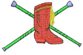 BATONS AND BOOT Machine Embroidery Design