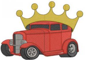 Picture of STREET ROD WITH CROWN Machine Embroidery Design