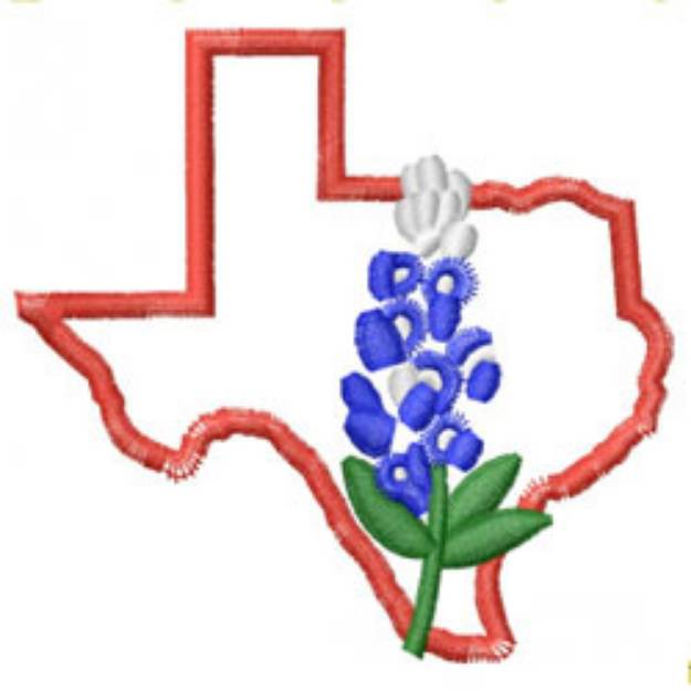 Picture of TEXAS BLUE BONNET Machine Embroidery Design