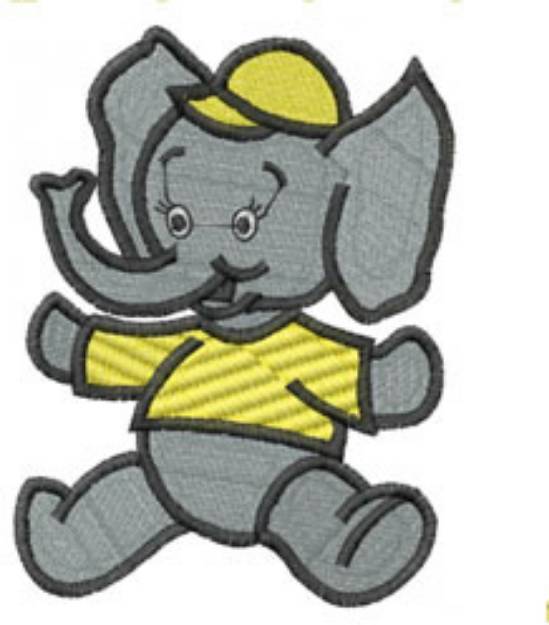 Picture of ELEPHANT SITTING Machine Embroidery Design