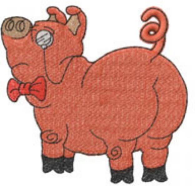 Picture of SUPERCILIOUS PIG Machine Embroidery Design