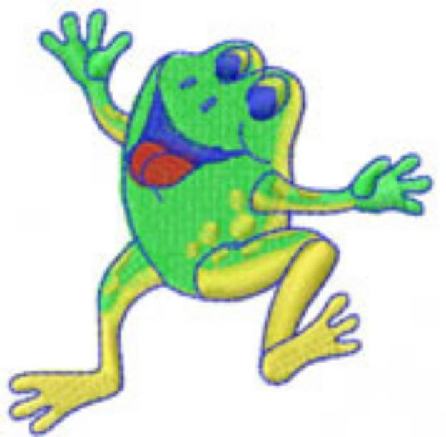 Picture of HAPPY FROG Machine Embroidery Design