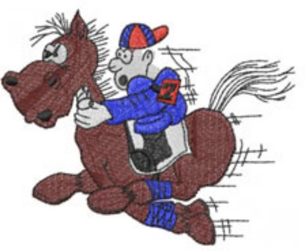 Picture of HORSE AND JOCKY Machine Embroidery Design