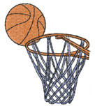 BASKETBALL AND NET Machine Embroidery Design