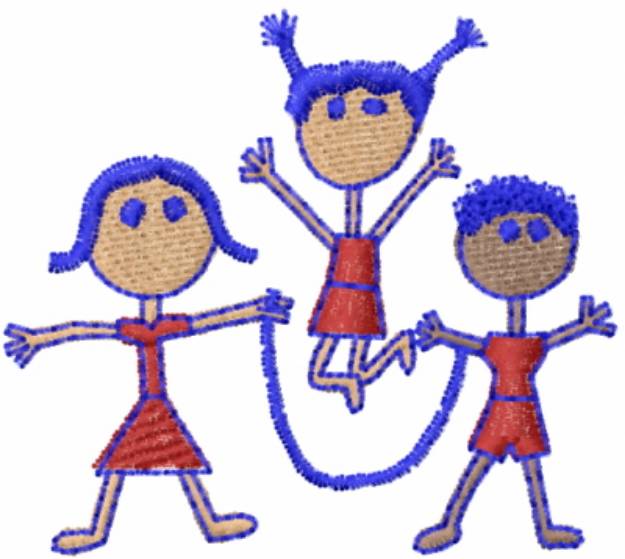 Picture of Three Kids Machine Embroidery Design