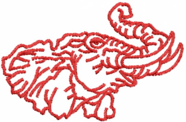 Picture of Elephant outline 1 Machine Embroidery Design