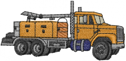 Equipment Utility Truck 3 Machine Embroidery Design