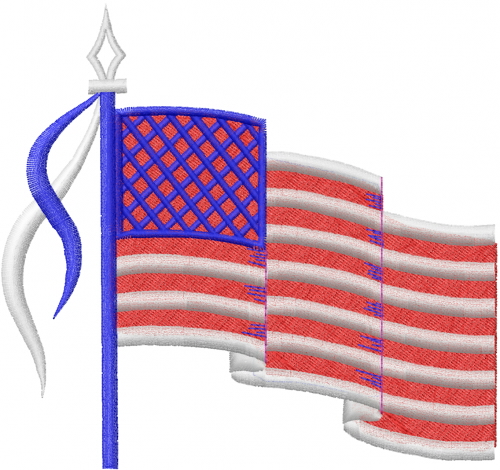 Flag US Waving 5 Machine Embroidery Design