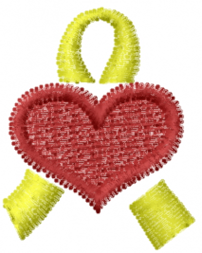 Heart Yellow Ribbon 1 Machine Embroidery Design