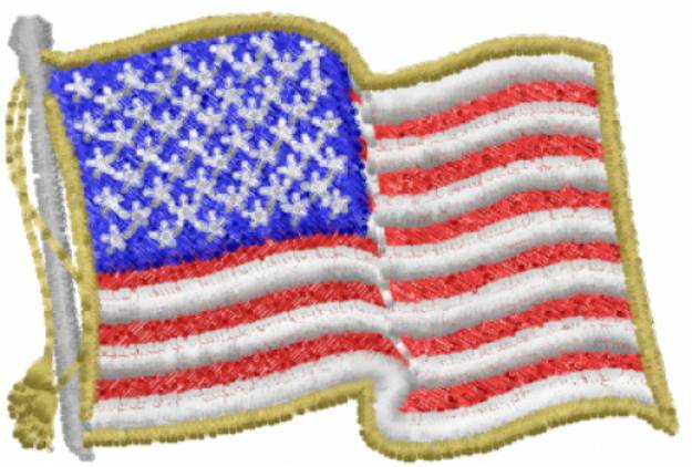 Picture of New US Flag 1 Machine Embroidery Design