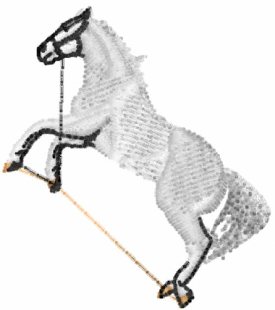 Picture of White Horse 3 Machine Embroidery Design