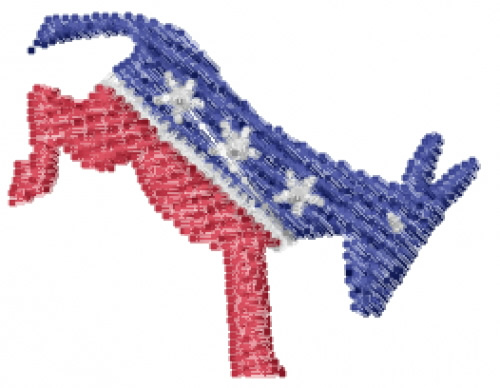 Democrat Donkey Kick Machine Embroidery Design