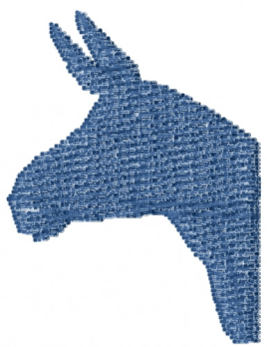 Democrat Donkey Head Machine Embroidery Design