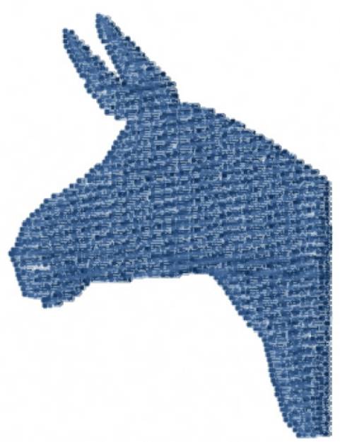 Picture of Democrat Donkey Head Machine Embroidery Design