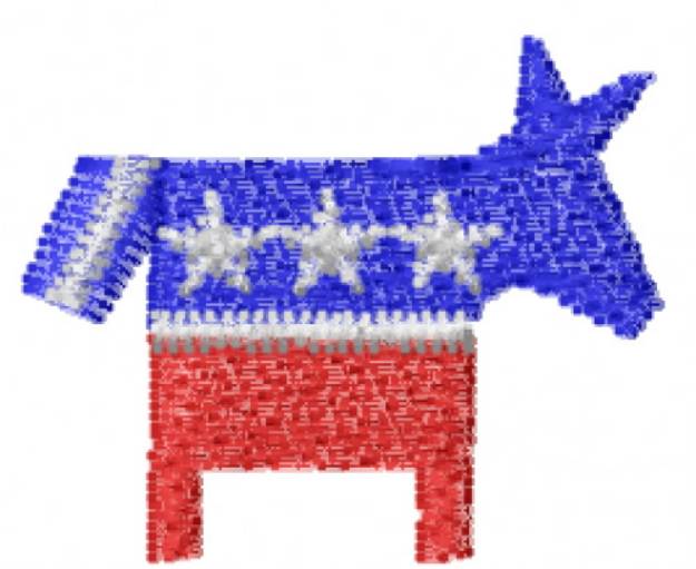 Picture of Democrat Donkey Right Machine Embroidery Design